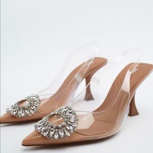 ZARA Embellished Vinyl High Heels